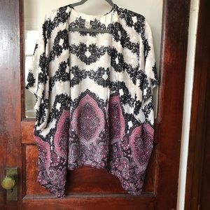 Forever21 Tribal Ethnic Southwest Paisley Flowy Kimono Cardigan Cape 2X